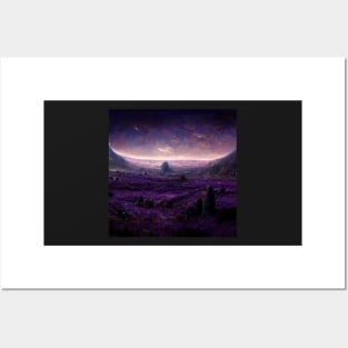 alien world landscape Posters and Art